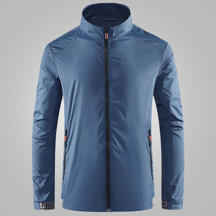 Men's Lightweight Performance Windbreaker with High Collar Mune Fashion