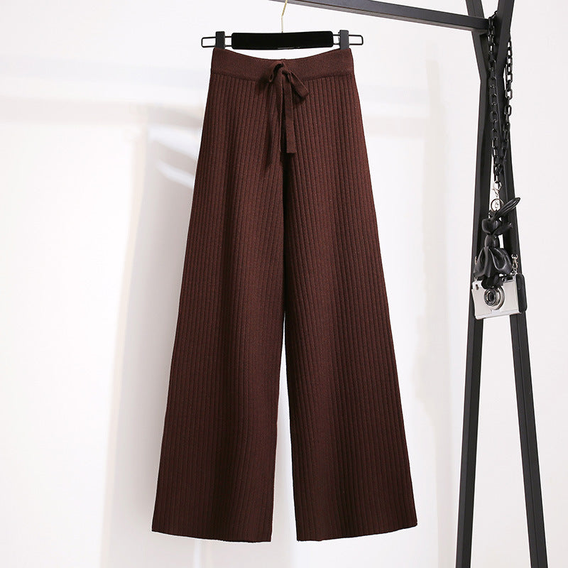 Ladies Wide Ribbed Knit Pants Mune Fashion