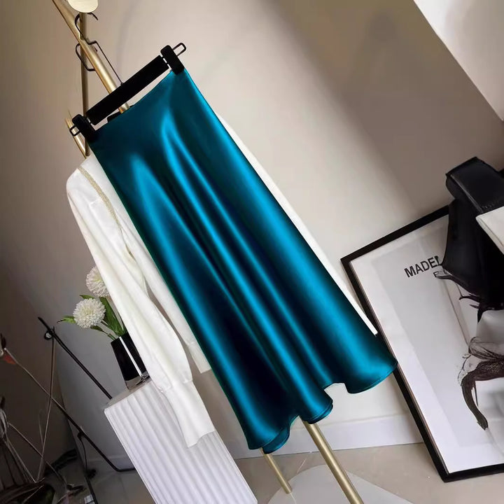 Women's Elegant, Swinging Satin Skirt Mune Fashion
