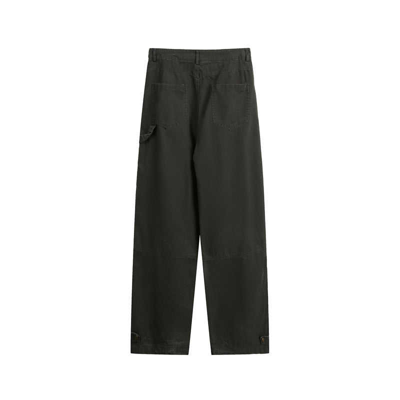Women Wide High-Waist Cargo Pants with Multifunctional Pockets and Adjustable Hem Mune Fashion