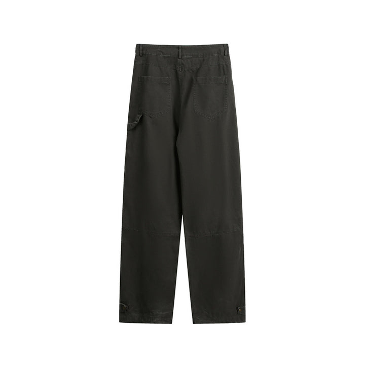 Women Wide High-Waist Cargo Pants with Multifunctional Pockets and Adjustable Hem Mune Fashion