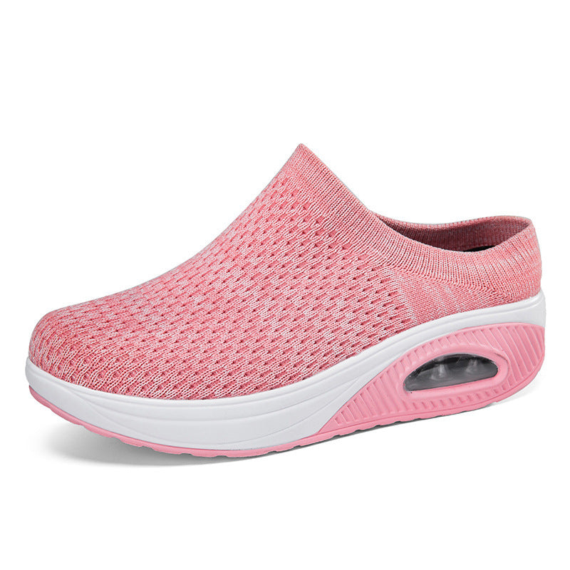 Women's soft knit mule with visible air cushioning and cushioned wedge outsole Mune Fashion