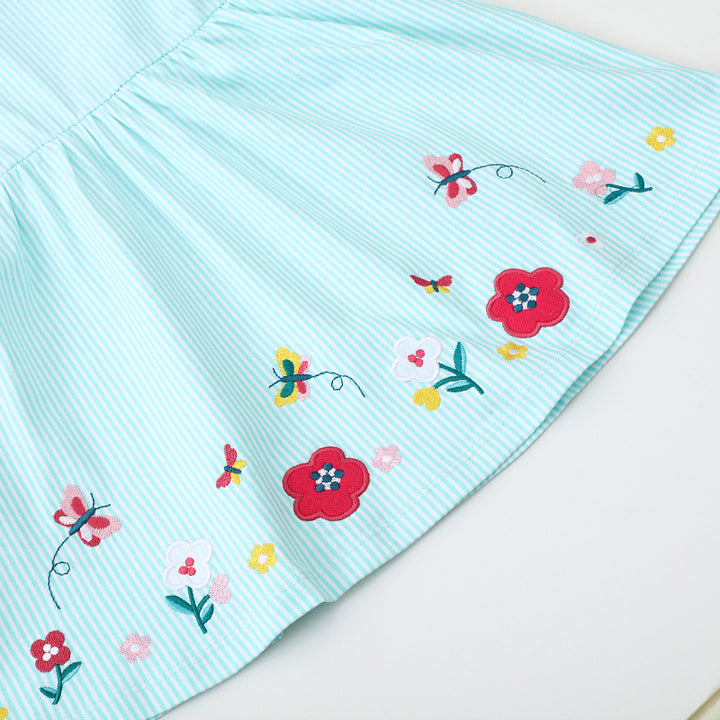 Girl summer dress with colorful flower embroidery Mune Fashion