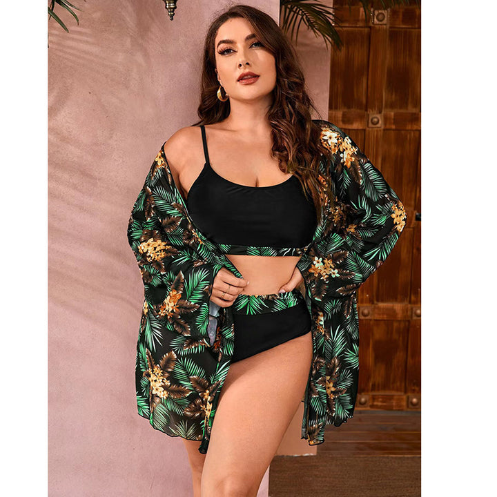 Women's bikini set with floral kimono and functional top Mune Fashion