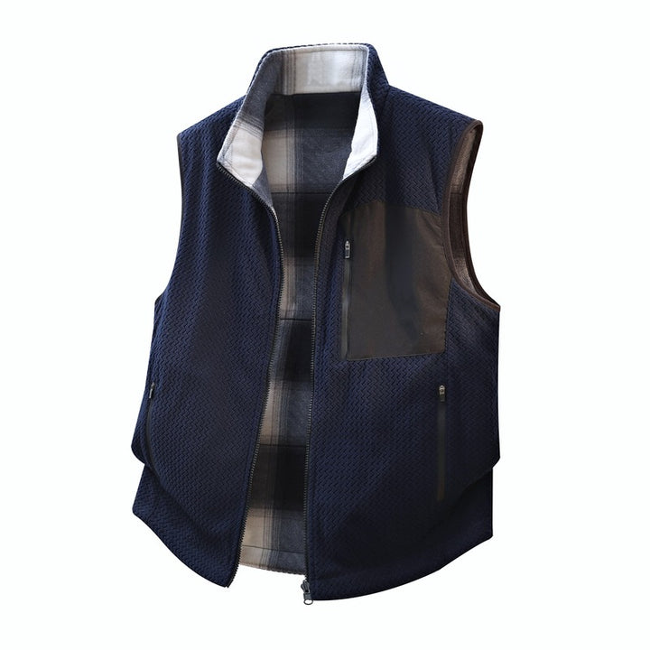 Men's kinetic micro quilted vest with high collar and water-repellent breast application Mune Fashion