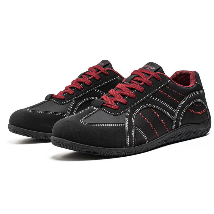 Men's retro-inspired low-top casual sneakers with suede look, padded ankle collar, and grippy rubber sole Mune Fashion