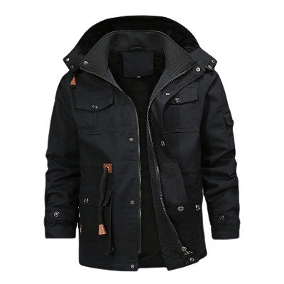 Men's Robust Canvas Field Parka with Full Teddy Lining, Removable Hood, and Multifunctional Pockets Mune Fashion