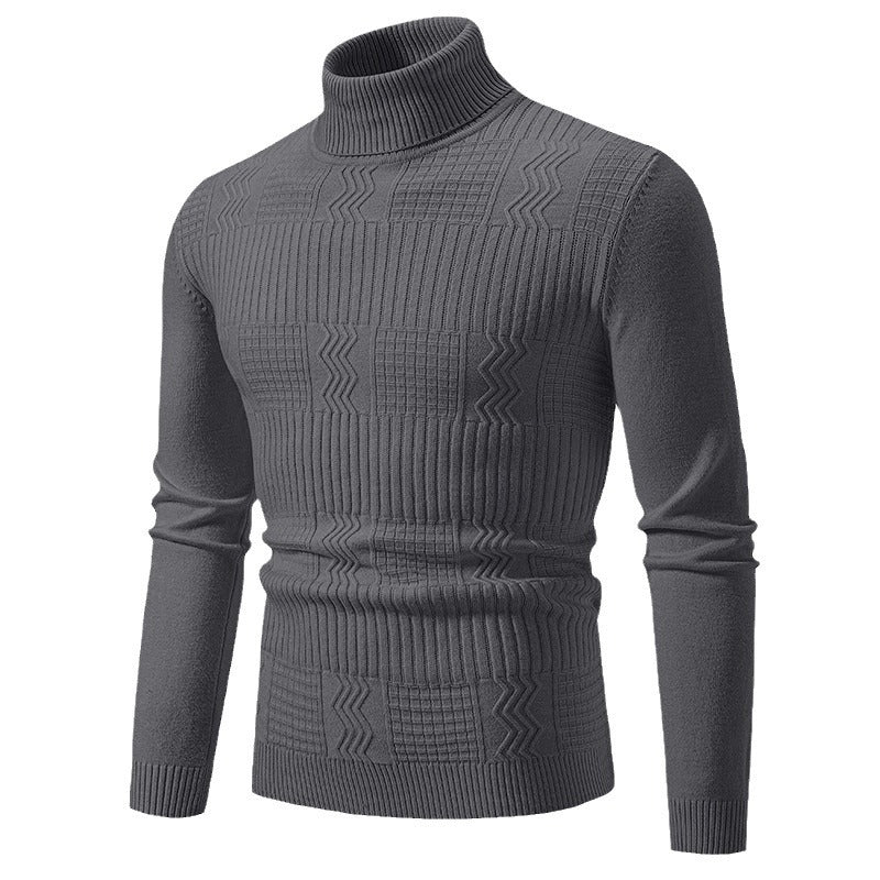 Men's knitted structured turtleneck sweater made of fine knit mix with a fitted silhouette Mune Fashion
