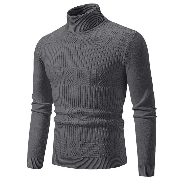Men's knitted structured turtleneck sweater made of fine knit mix with a fitted silhouette Mune Fashion