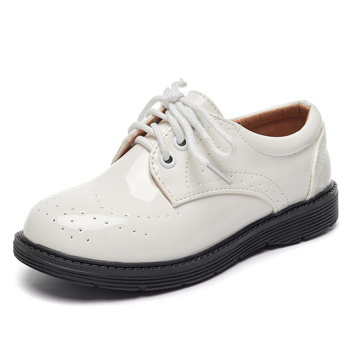 Women's Classic Patent Leather Shoes with Perforated Details Mune Fashion