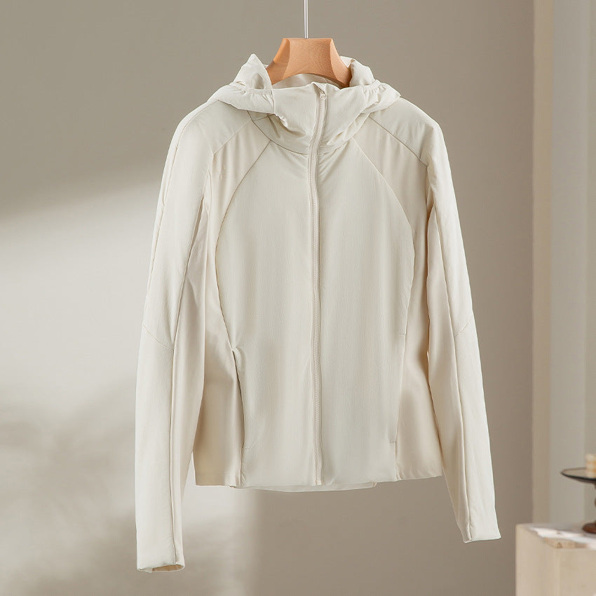 Women's Lightweight Softshell Jacket with Hood, Raglan Sleeves, and Tailored Fit Mune Fashion