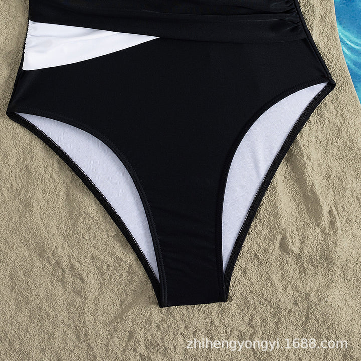 Women's One-Piece Swimsuit with Sophisticated Wrap Design Mune Fashion