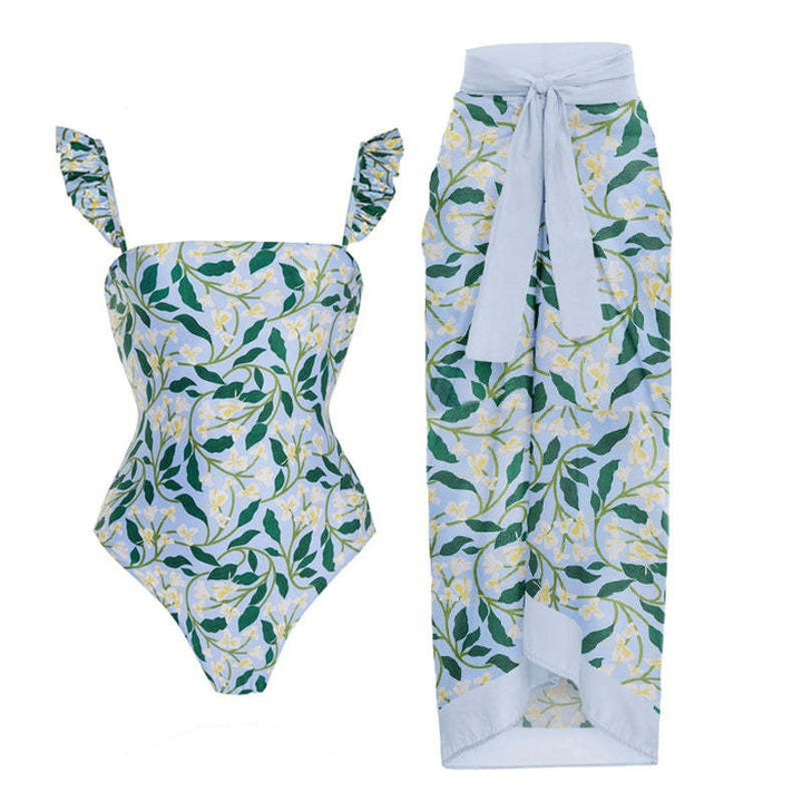 Women’s swimsuit dress with floral pattern and flaring skirt Mune Fashion