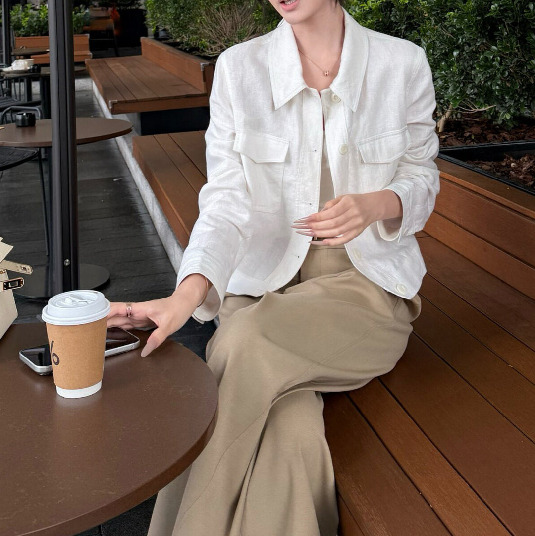 Women Casual and Stylish Linen Jacket Mune Fashion