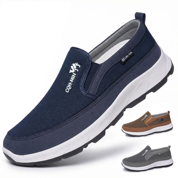Men's padded slip-on comfort sneaker with elastic entry, shock-absorbing EVA platform sole and removable comfort insole Mune Fashion