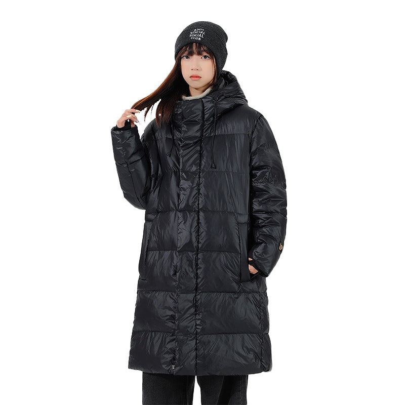 Men's longer quilted thermal down coat with hood and windproof outer shell Mune Fashion