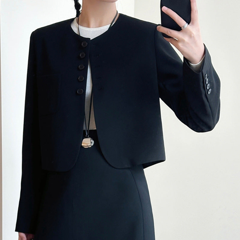 Women's Fashion Blazer Jacket with Short Sleeves Mune Fashion