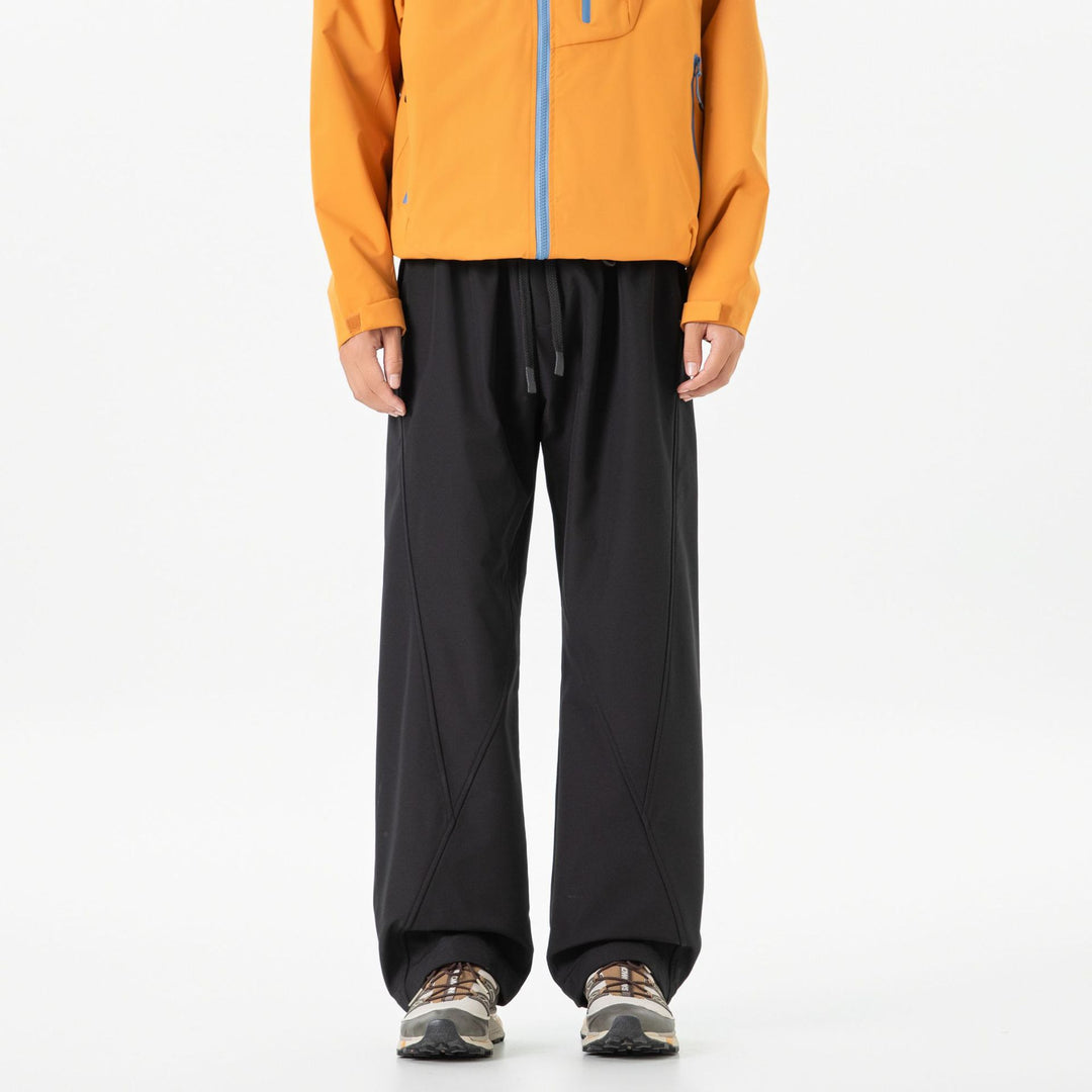Damen Weite Culotte-Jogginghose mit elastischem Bund, Tunnelzug und dekorativen Nahtpaneelen Mune Fashion