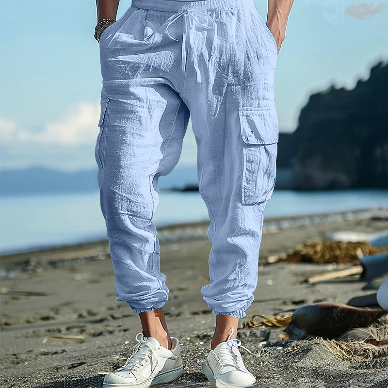 Men's casual cargo joggers with elastic waistband and generous side pockets Mune Fashion