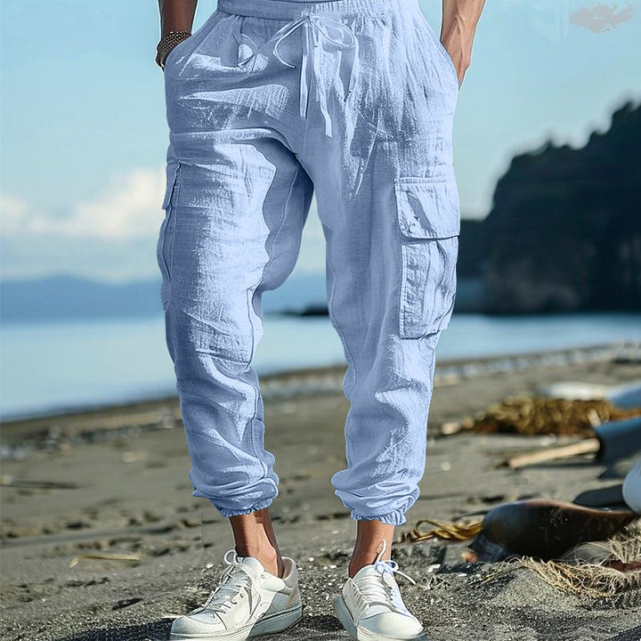Men's casual cargo joggers with elastic waistband and generous side pockets Mune Fashion