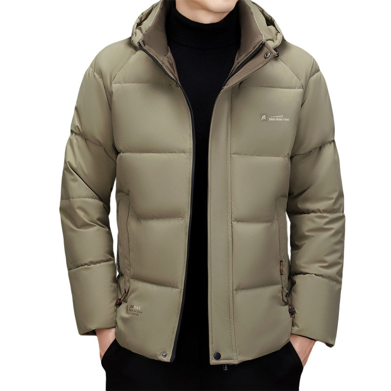 Men's padded stand-up collar jacket with water-repellent surface and zippered pockets Mune Fashion