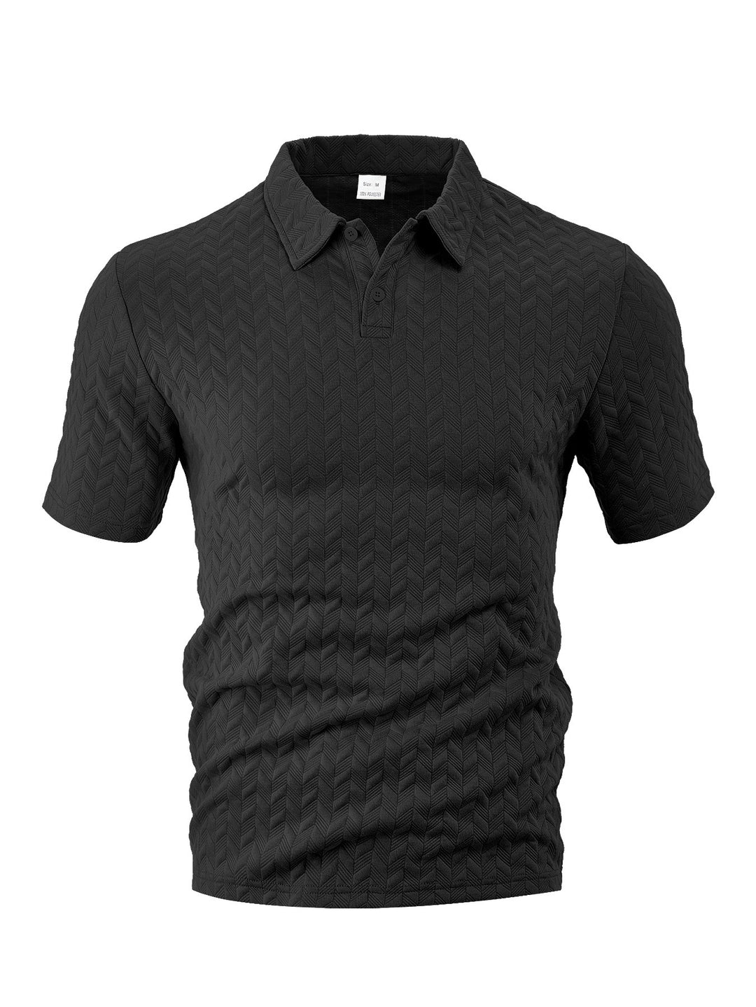 Men's short-sleeved polo shirt with embossed zigzag texture and classic shirt collar Mune Fashion