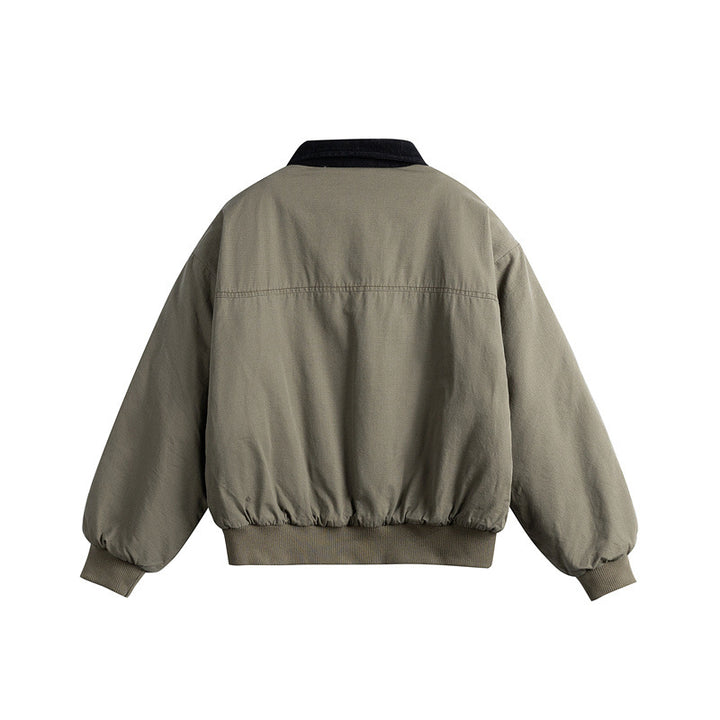 Men's short-cut utility blouson jacket with cord collar and patch pockets Mune Fashion