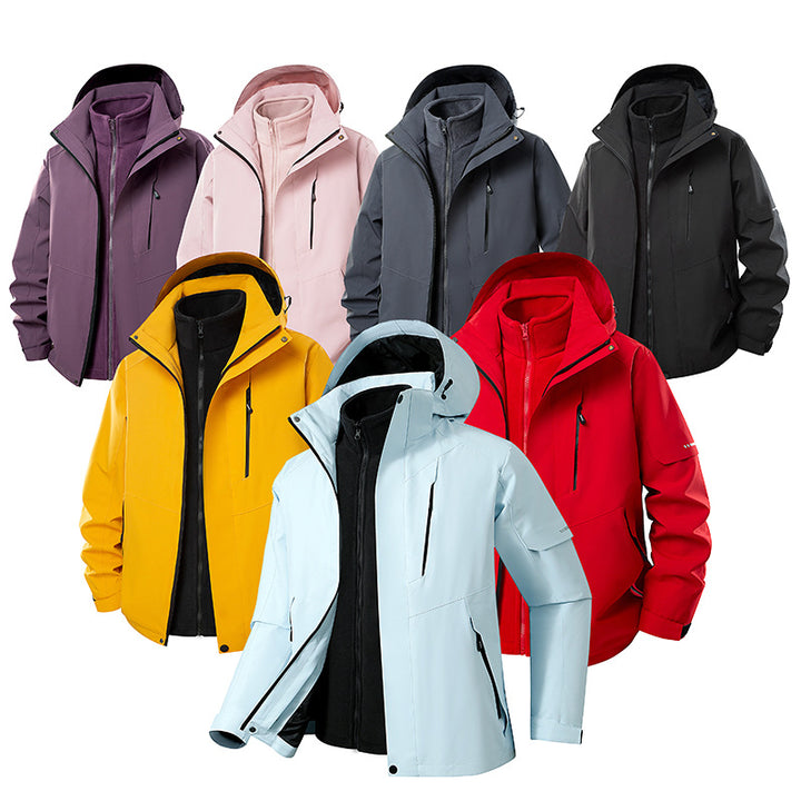 Women's double-layer softshell parka with removable fleece inner jacket Mune Fashion