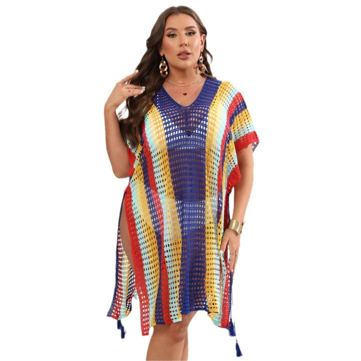 Ladies airy crochet beach poncho with fashionable fringes Mune Fashion