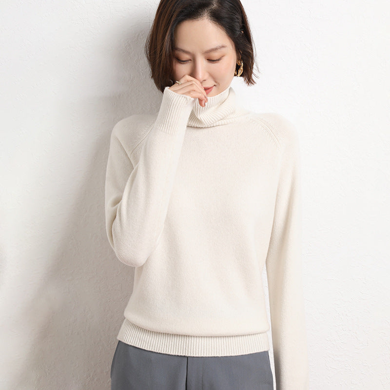 Ladies Slim Turtleneck Sweater made of fine knit with raglan sleeves Mune Fashion