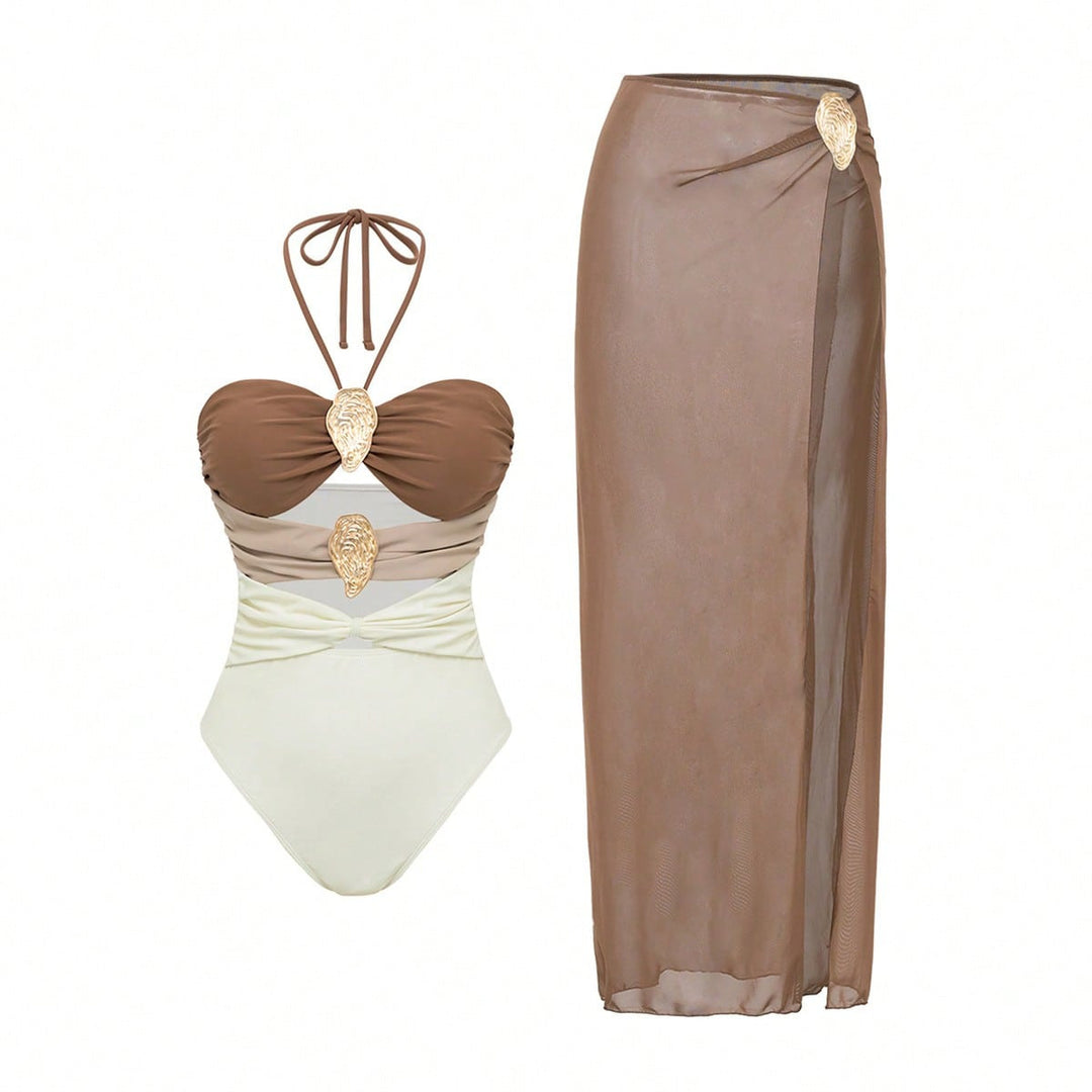 Ladies Luxurious Swimsuit with Elegant Overlay Mune Fashion