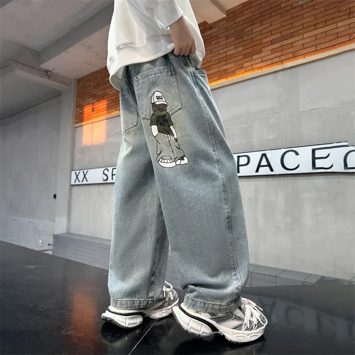 Unisex casual loose Denim pants with unique graphic Mune Fashion