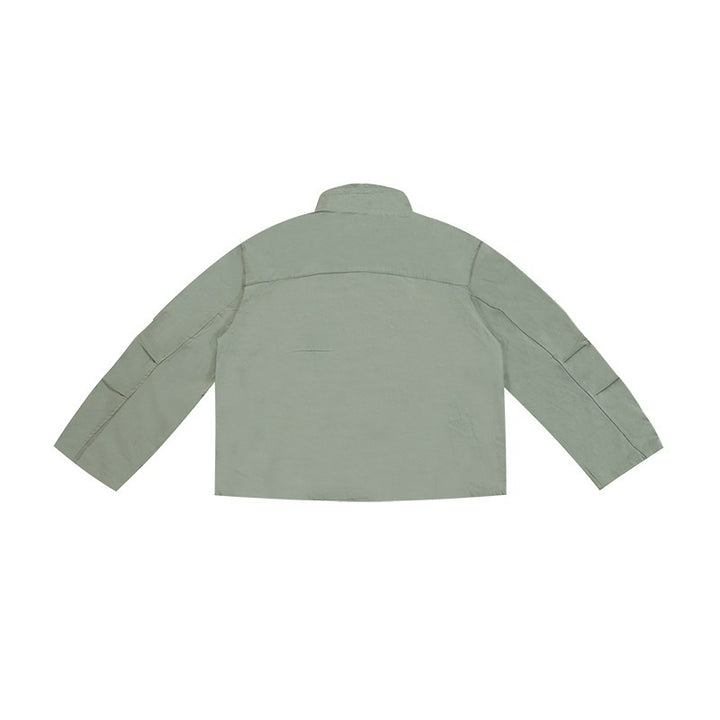 Women's short jacket in utility look with stand-up collar and concealed zipper Mune Fashion
