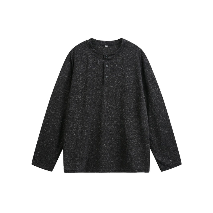 Unisex Melanged Cotton Henley Shirt in Oversized Look with Short Placket Mune Fashion