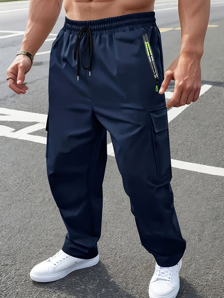 Men's Practical Cargo Pants with Adjustable Elastic Waistband Mune Fashion