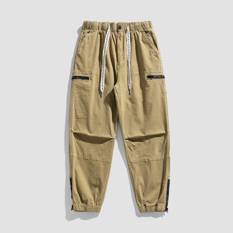 Men's utility cargo pants with elastic waistband, drawstring and zip pockets Drune