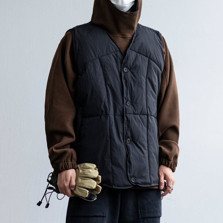Men's Lightweight Quilted Vest with High Collar Mune Fashion