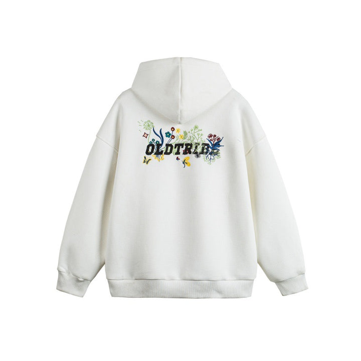 Unisex hooded zip jacket made of textured waffle quality in boxy cut with two-way zipper Mune Fashion