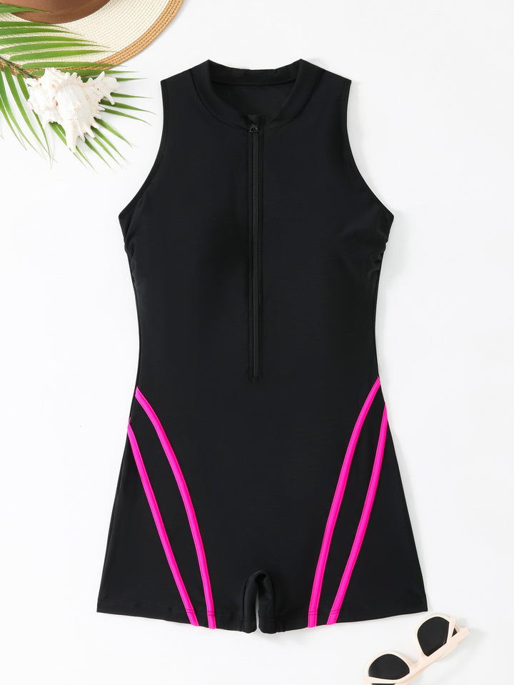 Women's sporty jumpsuit with zipper and figure-hugging cut Mune Fashion