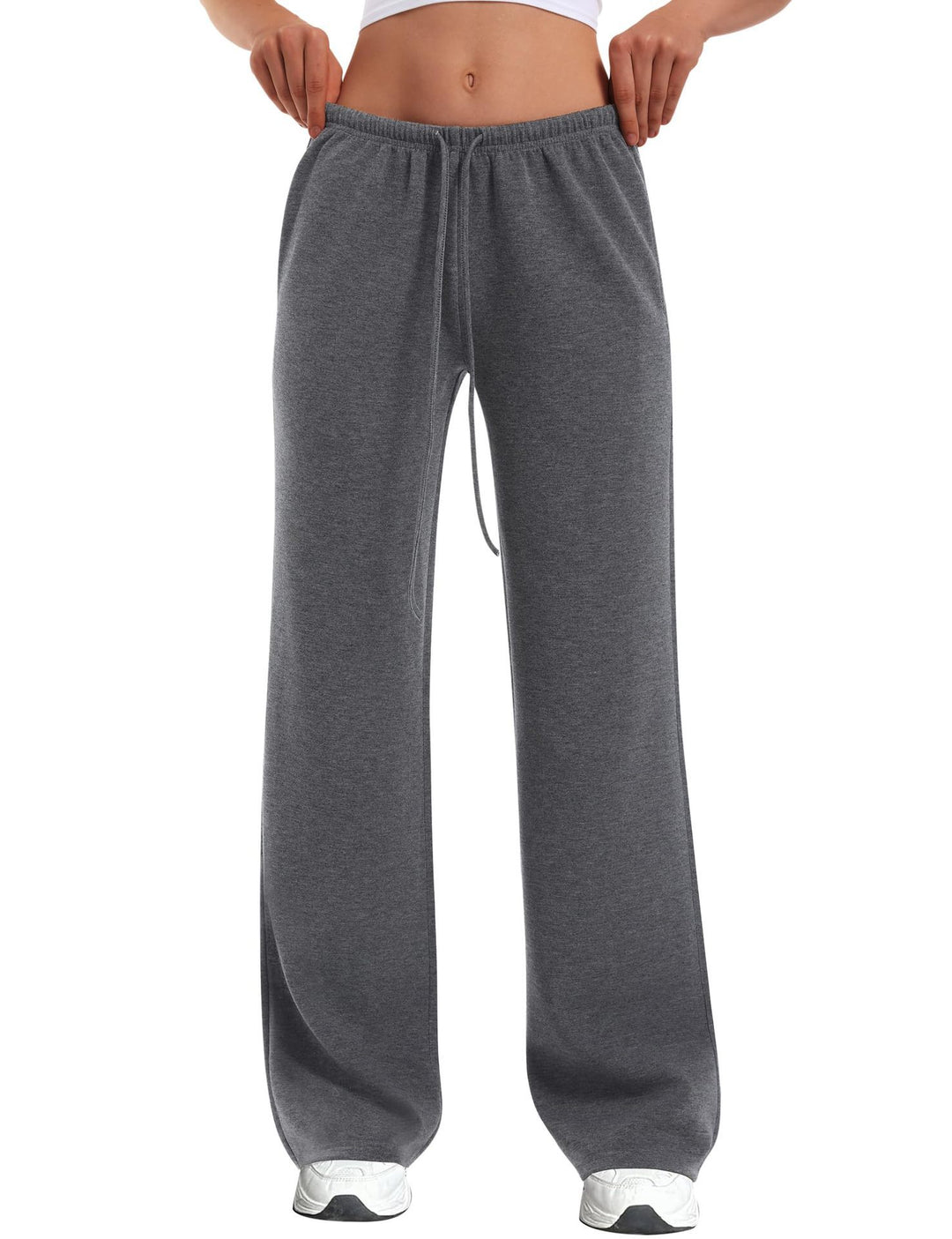 Ladies high-waisted wide joggers with elastic comfort waistband and drawstring Mune Fashion