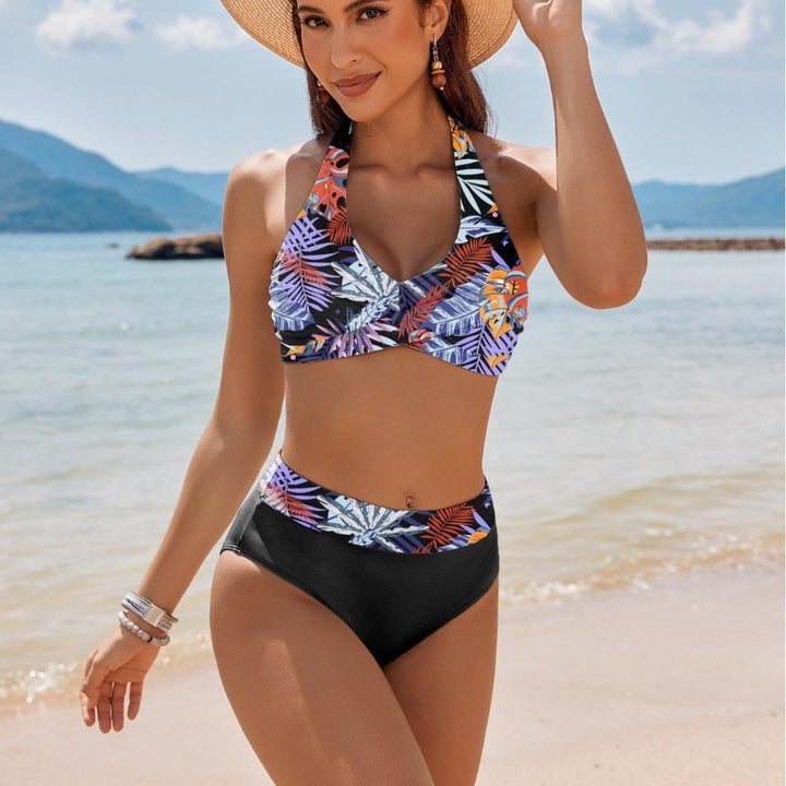 Women High-Cut Bikini with Crossed Top Mune Fashion