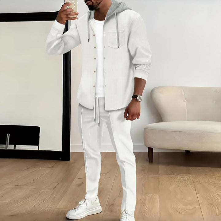 Men's structured overshirt with hood and matching relaxed pants Mune Fashion