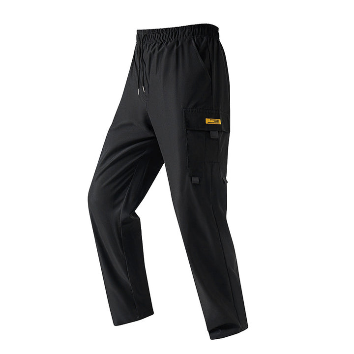 Men's Lightweight Utility Cargo Pants with Elastic Waistband, Drawstring & Side Flap Pocket Mune Fashion
