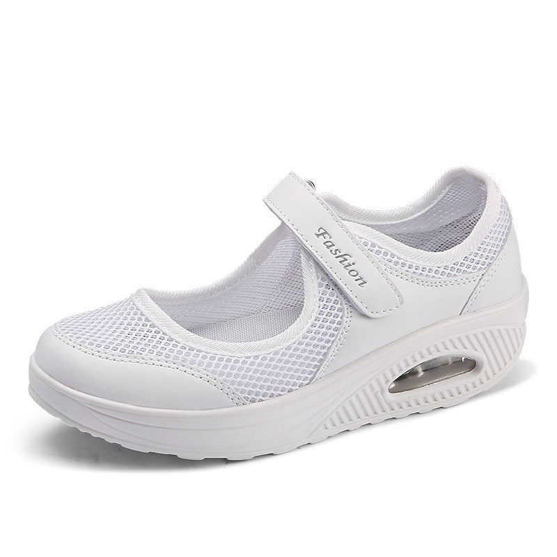 Ladies sporty Mary-Jane wedge sneakers with air cushion and breathable mesh Mune Fashion
