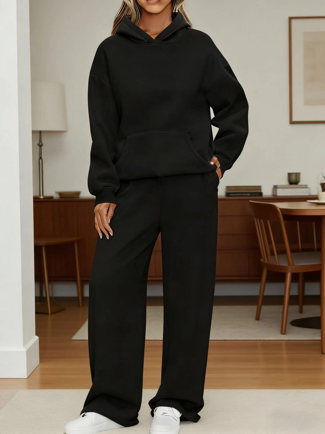 Women's cozy oversized hoodie and wide jogger pants set Mune Fashion