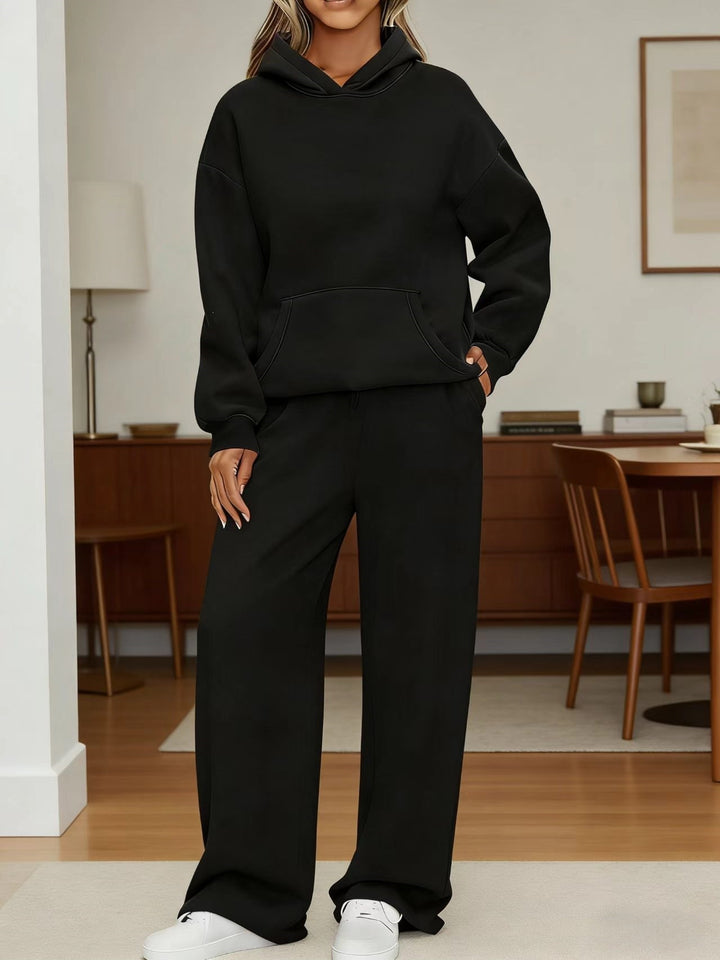 Women's cozy oversized hoodie and wide jogger pants set Mune Fashion