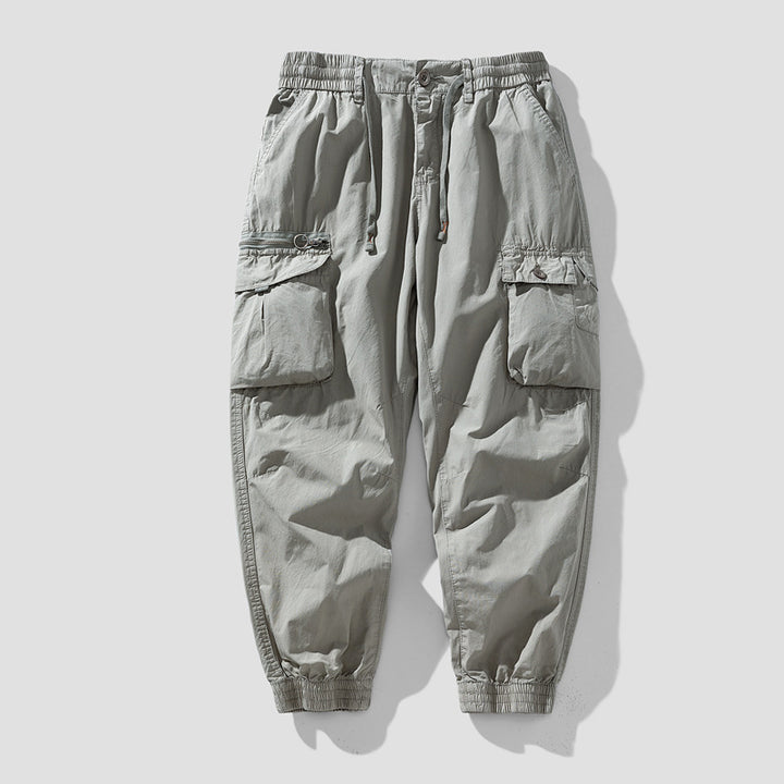 Herren Cargo-Jogger mit Reißverschluss-Utilitytasche, Schlüsselring und elastischem Tunnelzugbund Mune Fashion