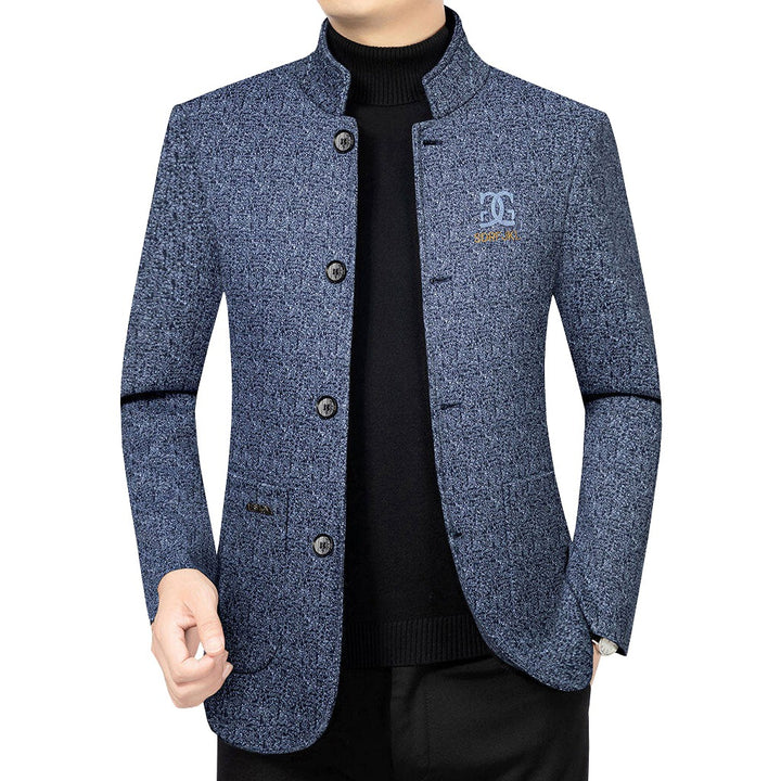 Men's Modern Stand-Up Collar Blazer in Travel Style with Padded Lining Mune Fashion
