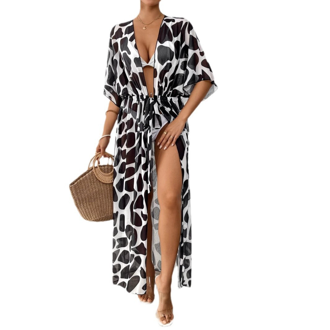 Women's fashionable beach kaftan with side drawstring Mune Fashion