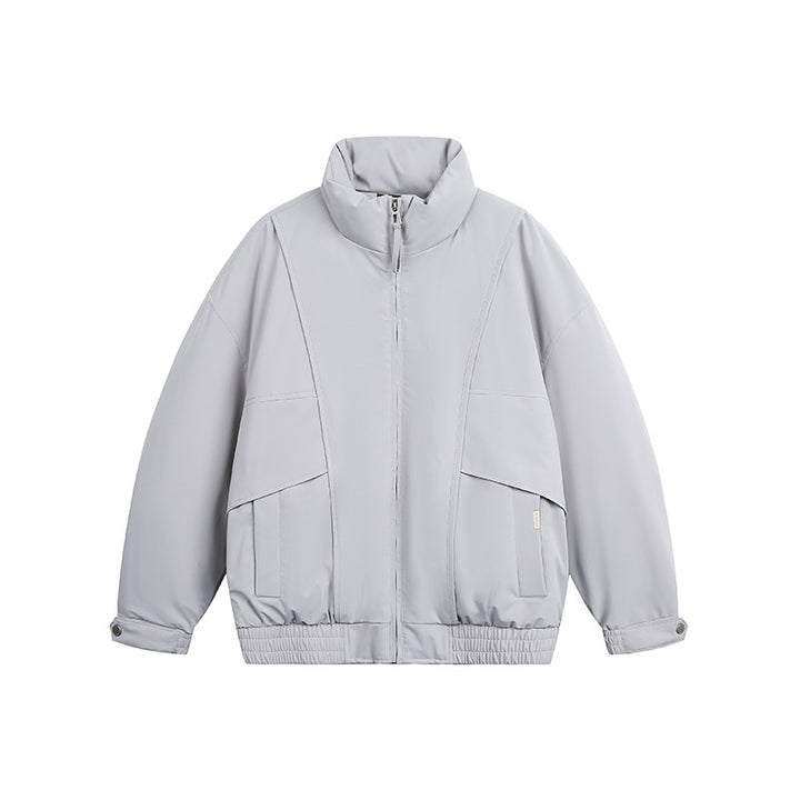 Men's Lightweight Windproof Urban-Utility Bomber Jacket with Stand Collar and Elastic Hem Mune Fashion
